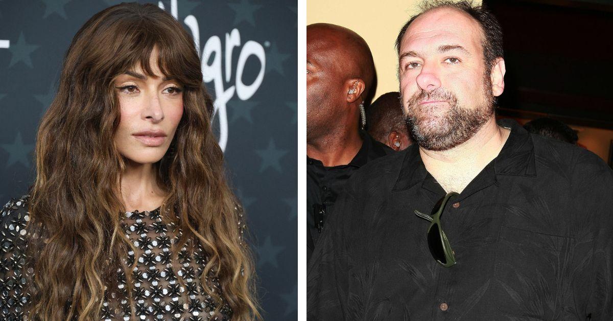 image of Sarah Shahi revealed that she and James Gandolfini continued kissing even after the director called 'cut' because they became so immersed in the scene.