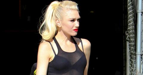 Gwen stefani bra see through shirt toned body H