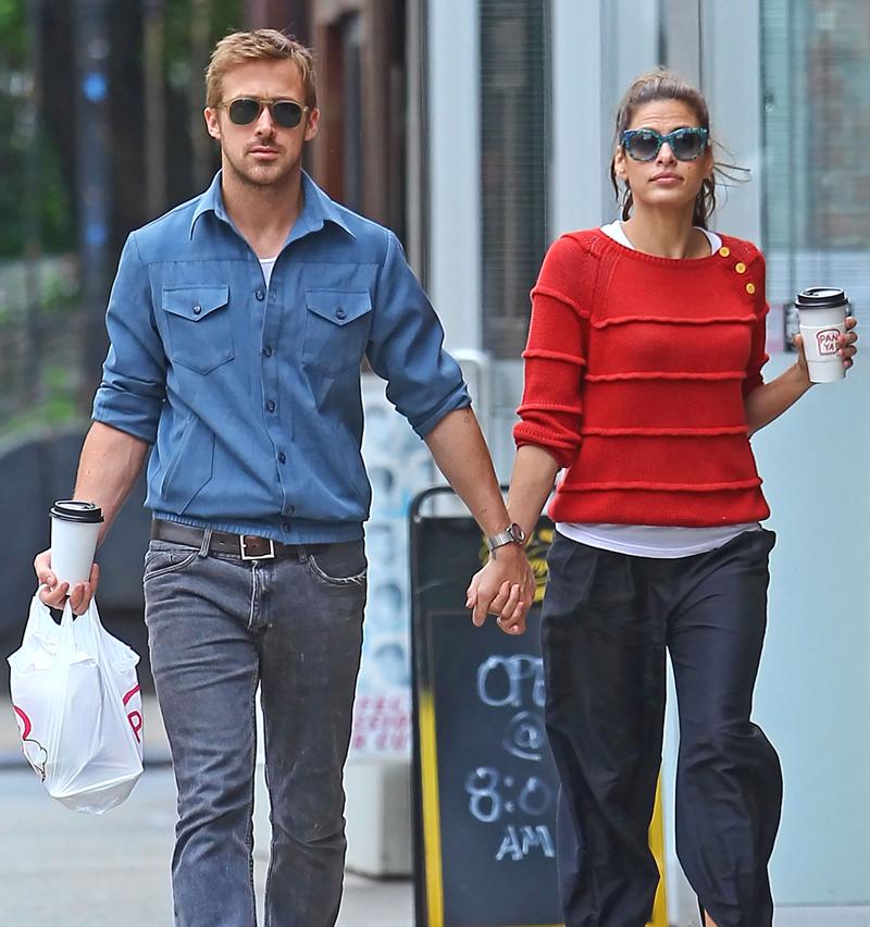 Ryan Gosling And Eva Mendes Holding Hands After Lunch