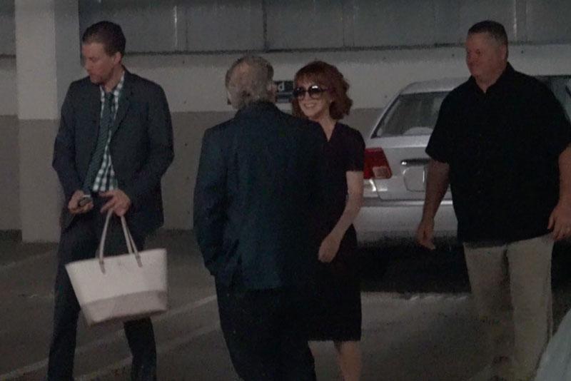 Kathy Griffin arrives to her press conference in LA.