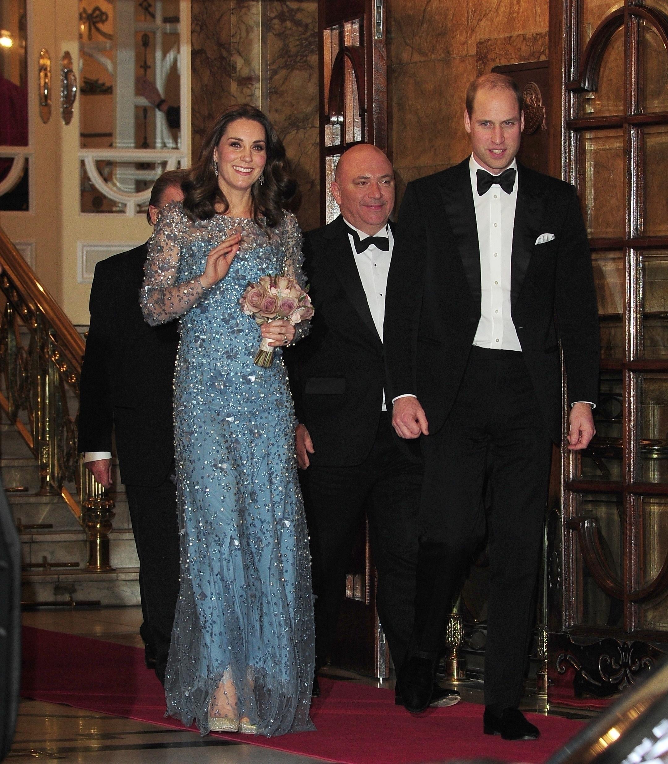 Duke and Duchess of Cambridge leaving Royal Variety Performance