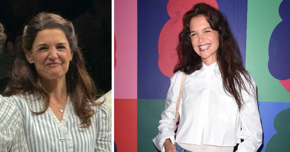 Photo of Katie Holmes in 'Our Town' and another picture of Katie Holmes.