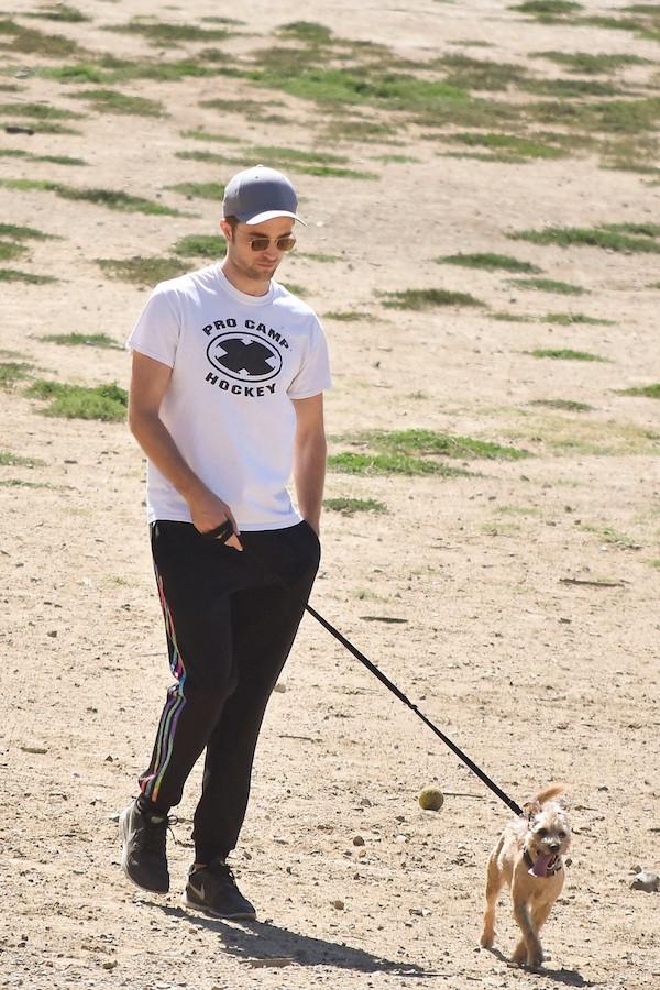 *EXCLUSIVE* Robert Pattinson walks his dog at the Laurel Canyon Dog Park