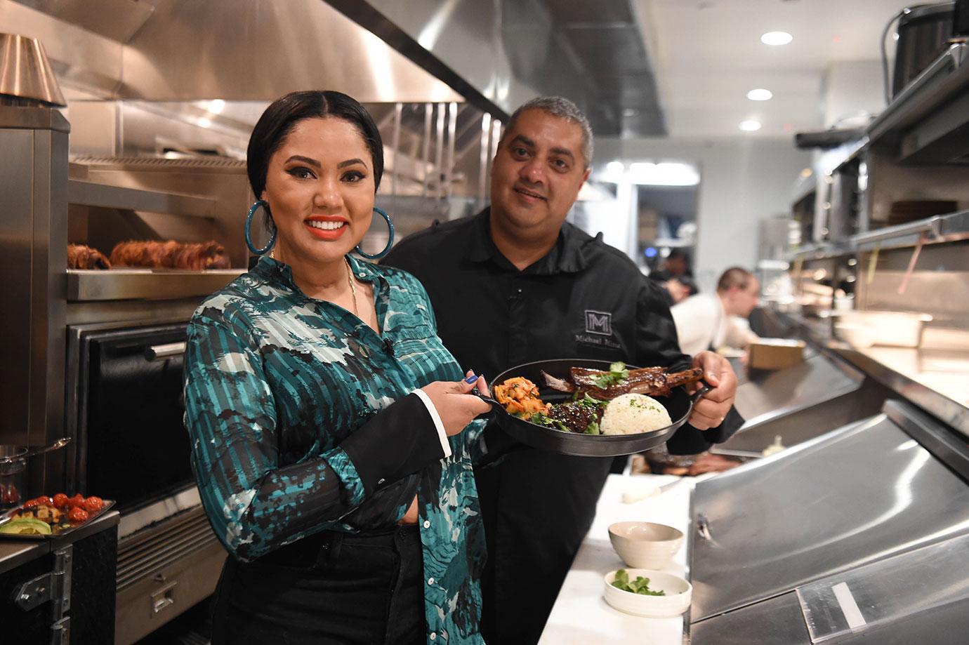 Ayesha and Stephen Curry at the VIP Restaurant Opening of International Smoke