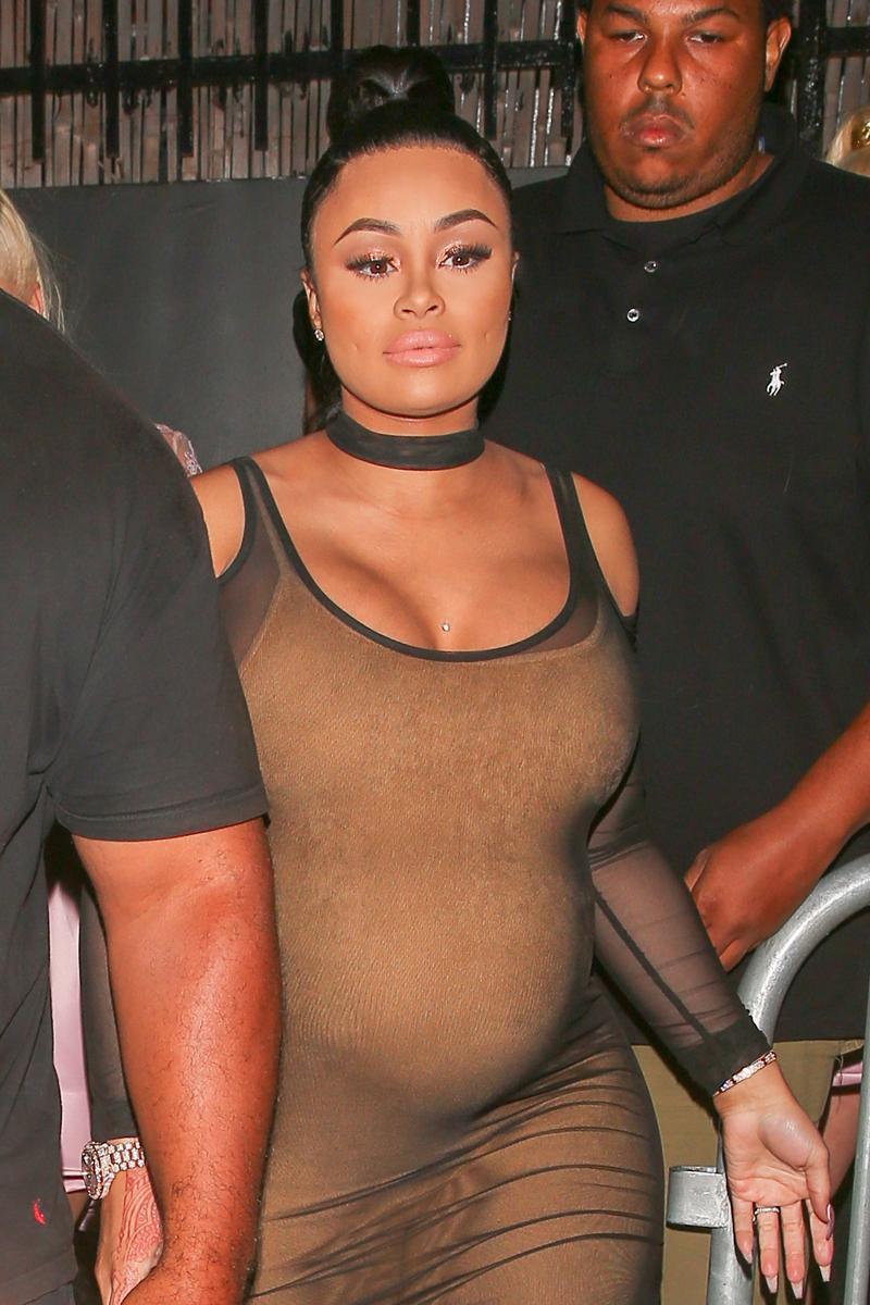 Pregnant Blac Chyna leaving Penthouse Nightclub with Shannon Twins