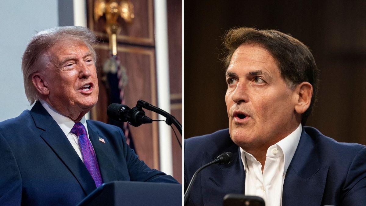 Split photo of Donald Trump and Mark Cuban.