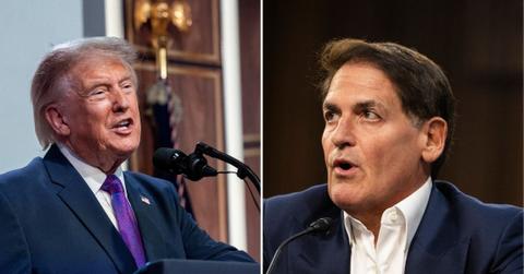 Split photo of Donald Trump and Mark Cuban.