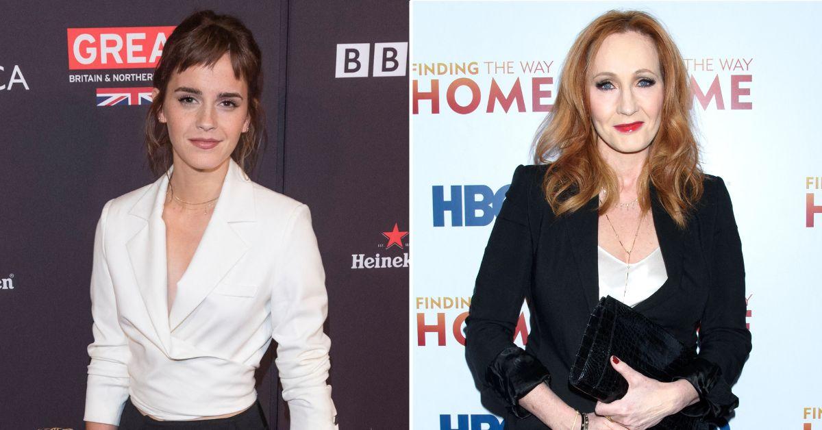 Photo of Emma Watson and J.K. Rowling