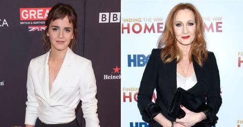 Photo of Emma Watson and J.K. Rowling