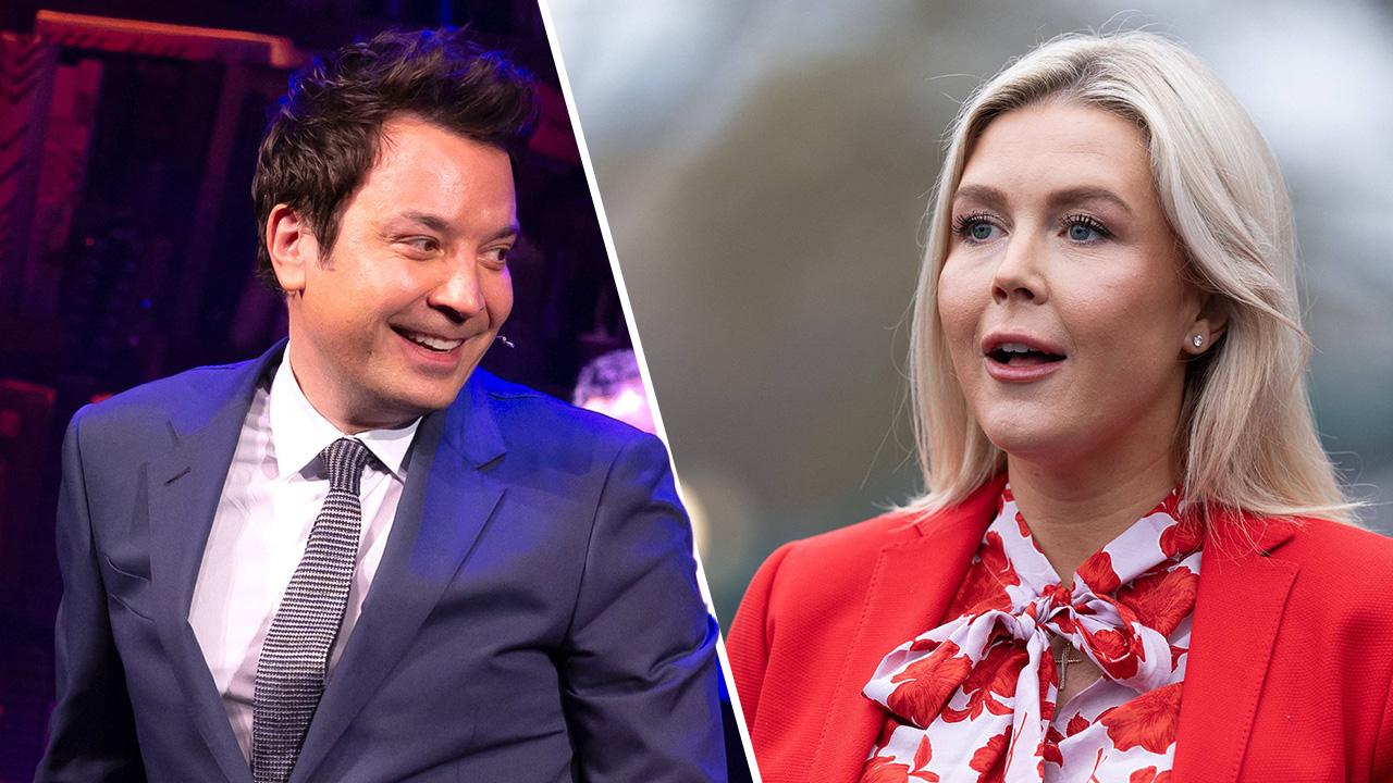 Jimmy Fallon and Karoline Leavitt