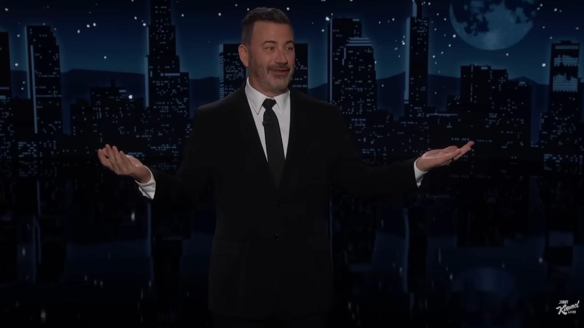 image of Jimmy Kimmel typically feuds with Donald Trump. 