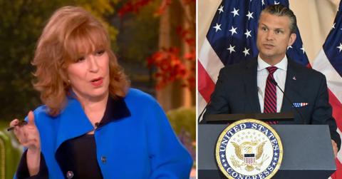 Composite photo of Joy Behar and Pete Hegseth