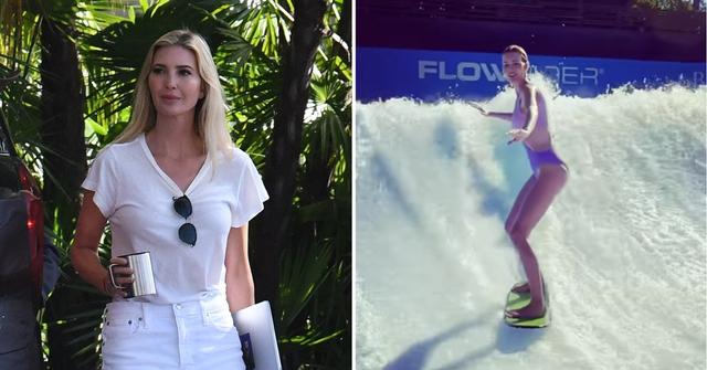 ivanka trump wipes surfing waterpark youngest son photos