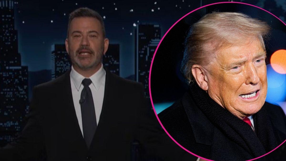 Split photo of Jimmy Kimmel &  Donald Trump