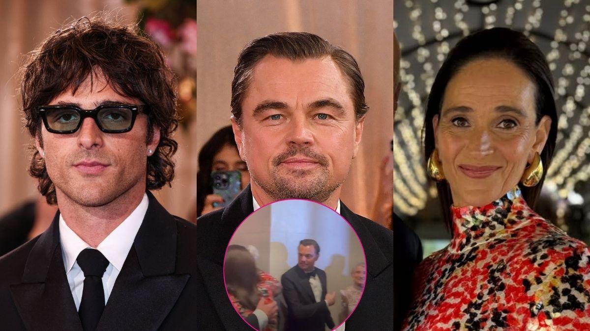 split photo of Jacob Elordi, Leonardo DiCaprio & Melissa Elordi