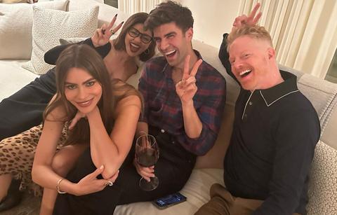 sofia vergara cozies up ed oneill modern family reunion photos