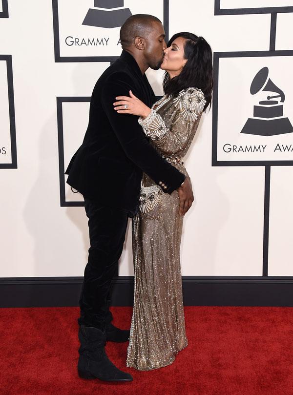 Kim kardashian kanye west 2015 grammy arrivals 03