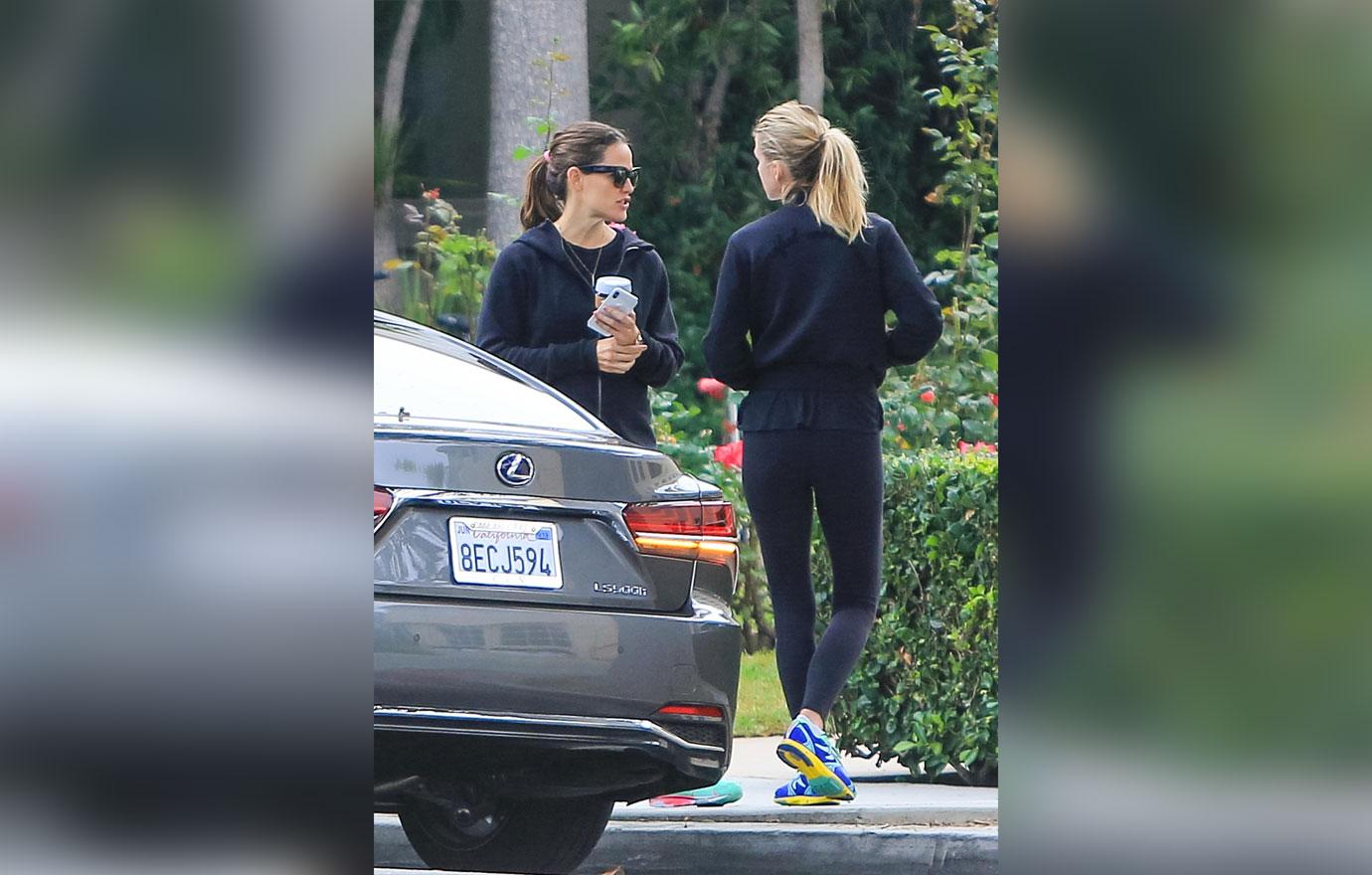 Jennifer Garner out for a walk with a friend