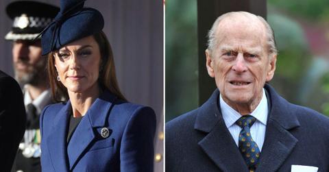Split photo of Princess Kate and Prince Philip.