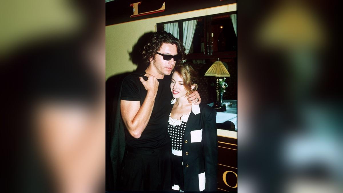 Photo of INXS singer Michael Hutchence and Kylie Minogue