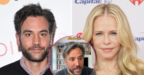 split photo of Josh Radnor & Chelsea Handler