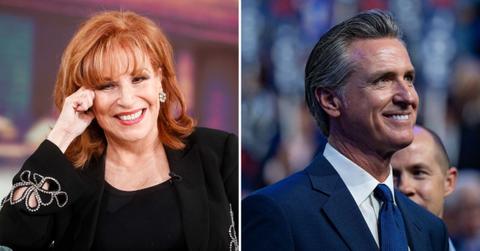 Composite photo of Joy Behar and Gavin Newsom
