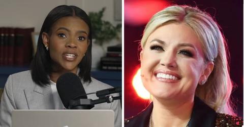 split photo of candace owens and erika kirk