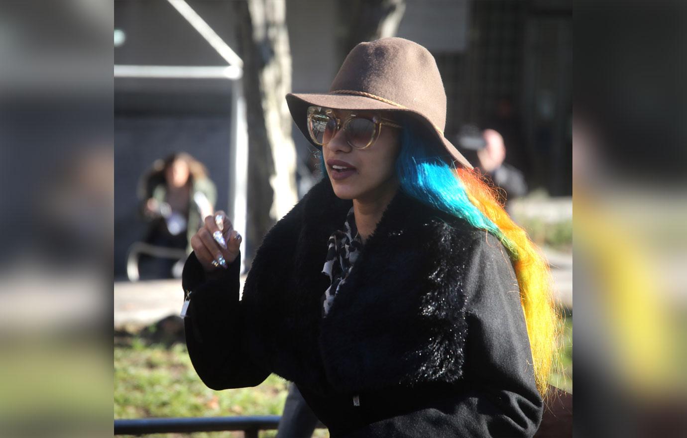 Cardi b in hat at court