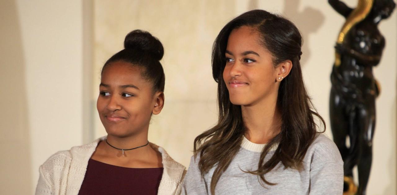 sasha obama malia hug airport