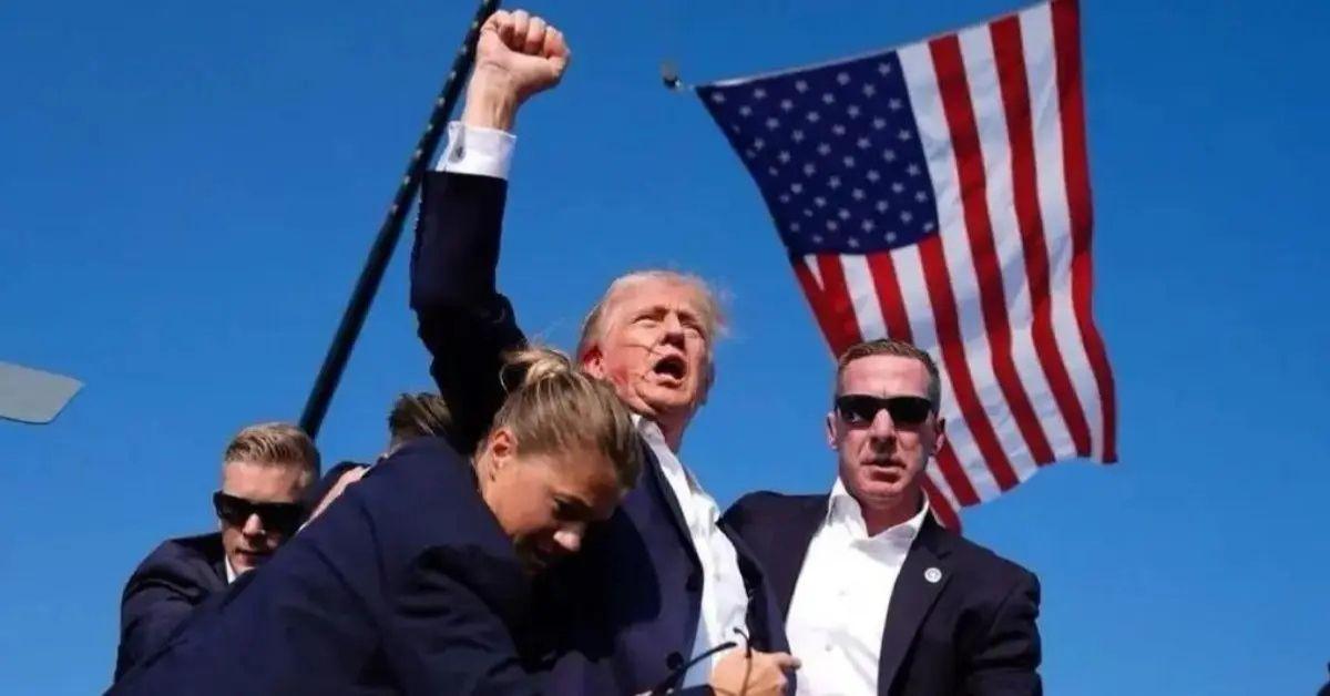 image of Donald Trump was shot at during a rally in Pennsylvania in July 2024.