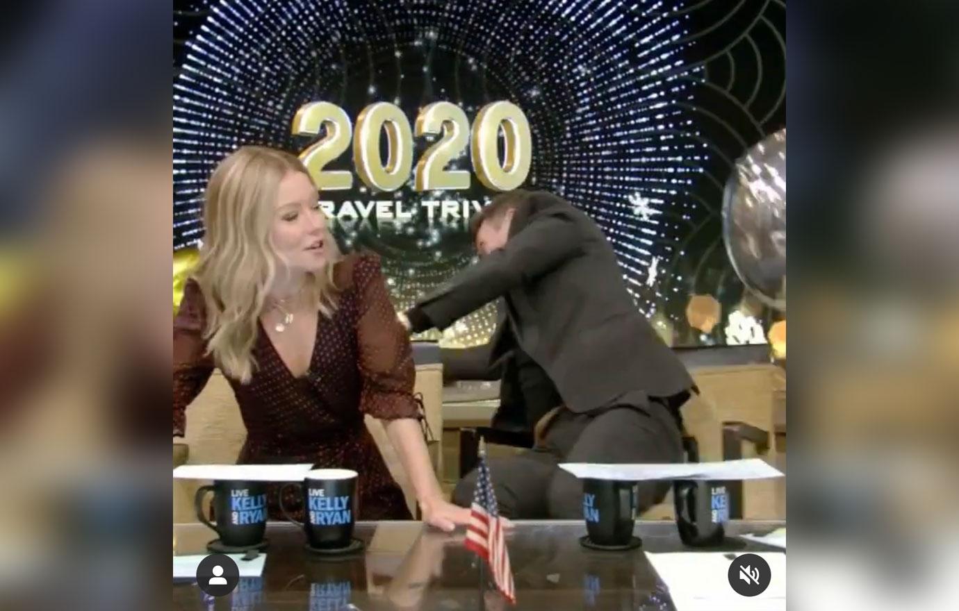 Ryan Seacrest Fumbles From Chair During ‘Live With Kelly And Ryan’