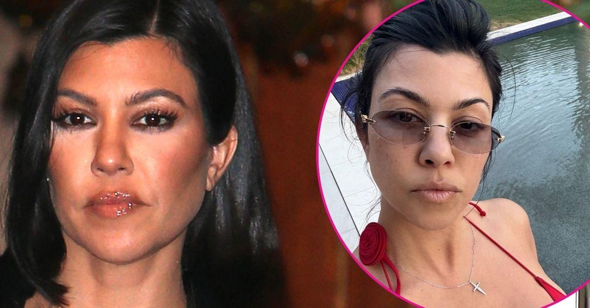 kourtney kardashian red bikini weekend