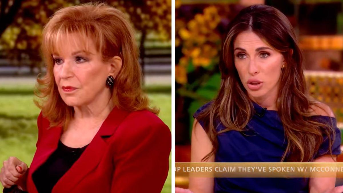 Split photo of Joy Behar and Alyssa Farah Griffin