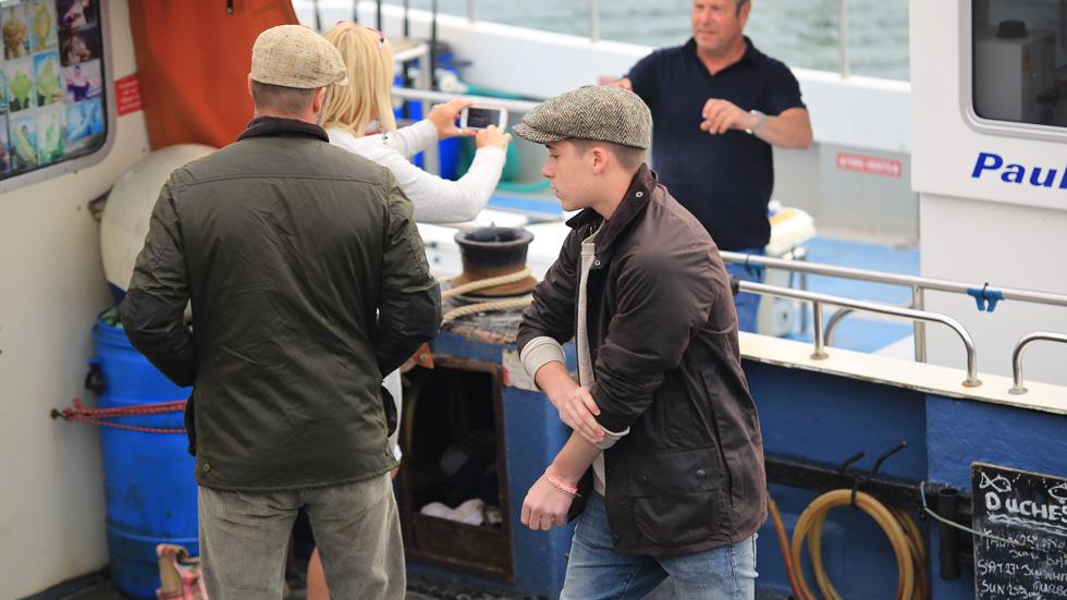 Brooklyn and David Beckham Wearing Newsboy Hats