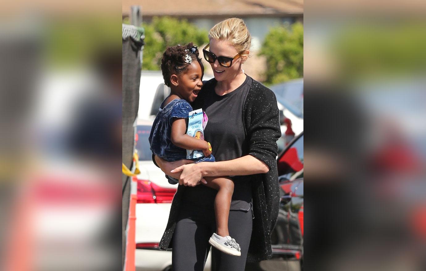 *EXCLUSIVE* Charlize Theron and little August get some shopping done!