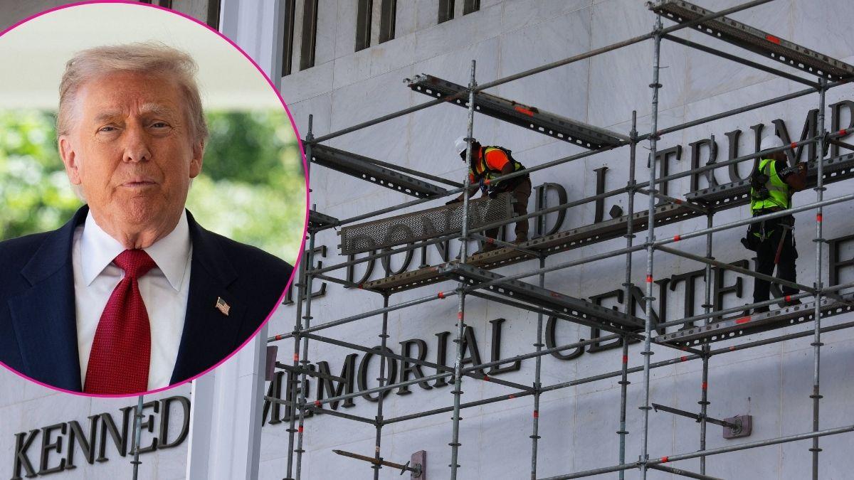 Composite photo of Donald Trump and the Kennedy Center.