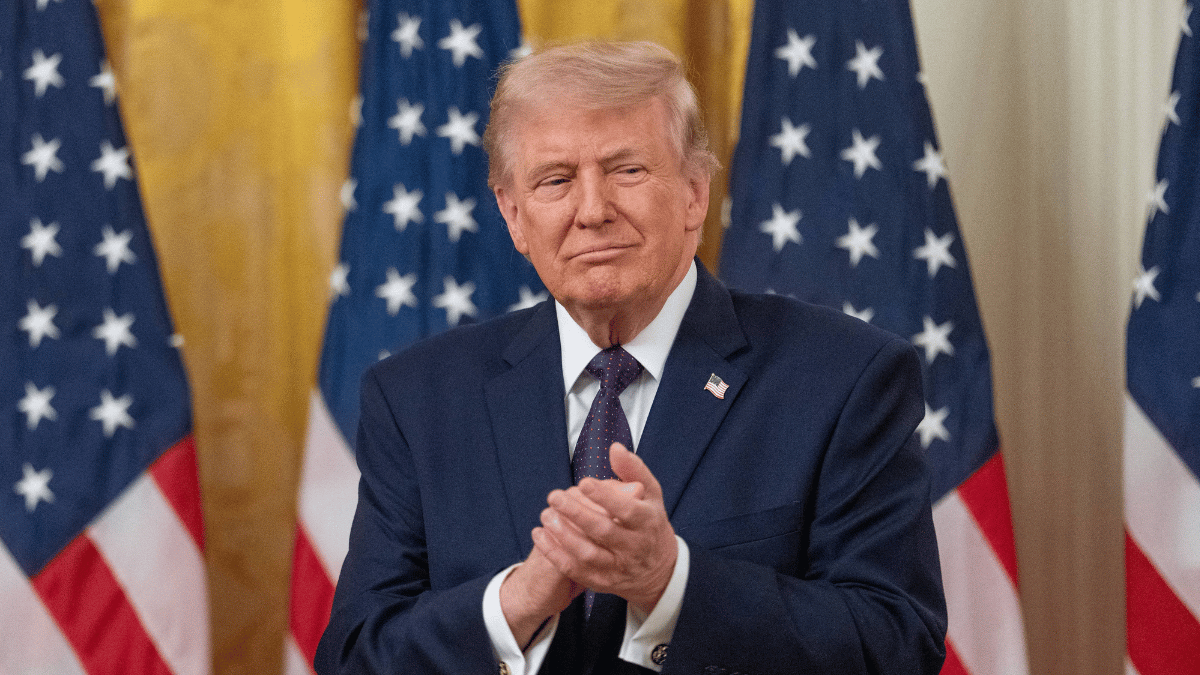 Image of Donald Trump claimed he 'got a little bit angry' because it 'was raining.'