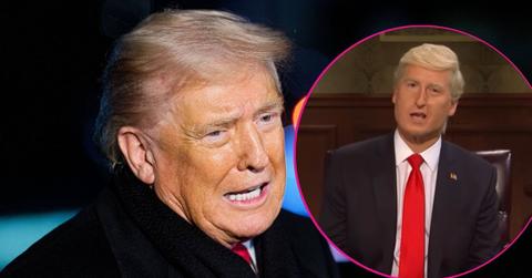 split photo of Donald Trump & James Austin Johnson