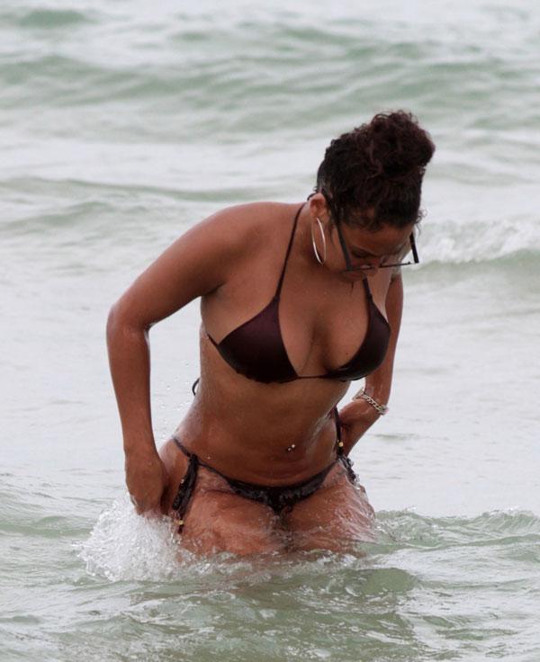 Christina Milian Shows Nipple Ring In Tiny Bikini During Miami