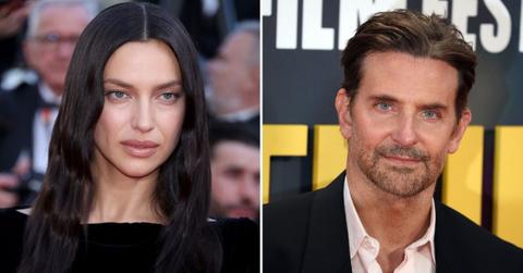 Split photo of Irina Shayk and Bradley Cooper