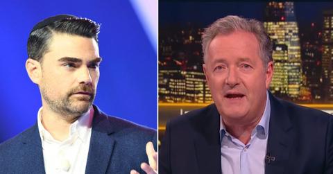 Split photo of Ben Shapiro and Piers Morgan.