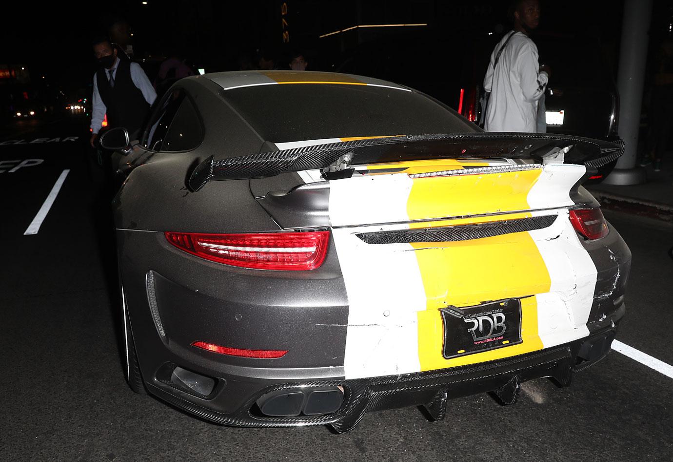 chris brown porsche hit by drunk driver in west hollywood