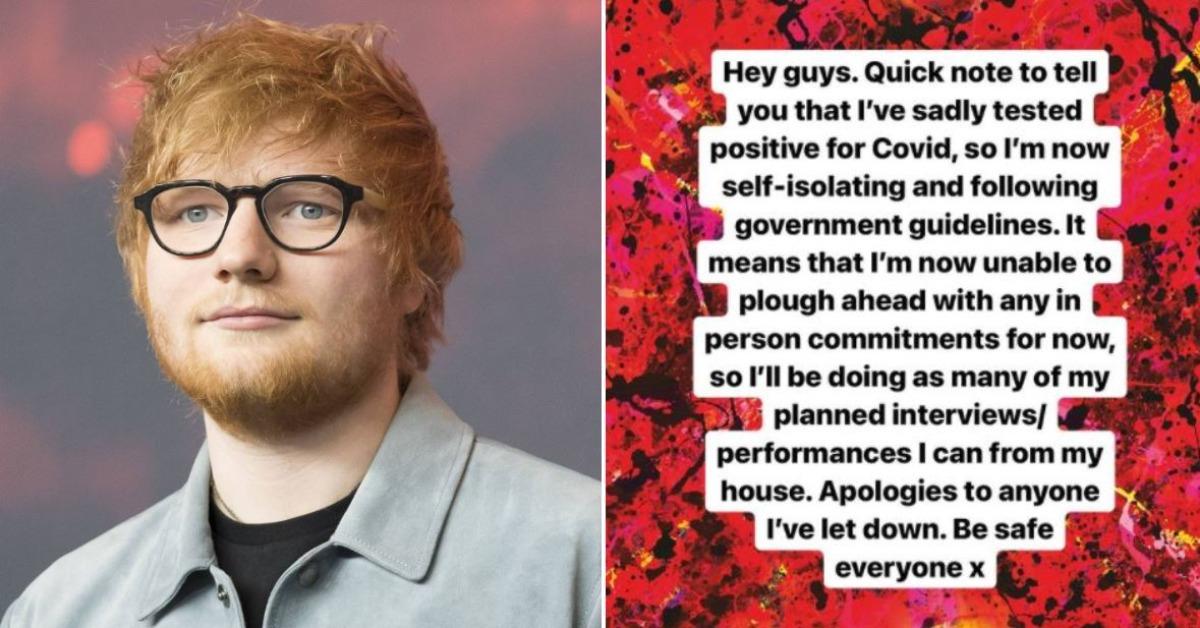 ed sheeran postpones all public appearances after testing positive for covid