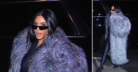 kim kardashian arrives at snl dinner