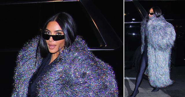 kim kardashian arrives at snl dinner