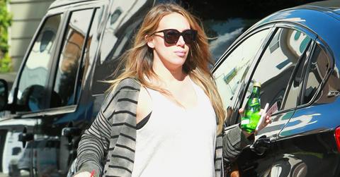 Haylie Duff shows off her growing baby bump after a trip to the nail salon