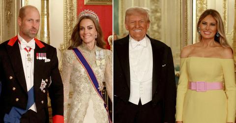 Photo of Prince William and Kate Middleton; picture of Donald and Melania Trump.