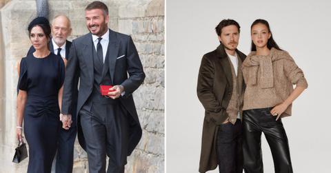 image split of Victoria and David Beckham, Nicola Peltz, Brooklyn Beckham