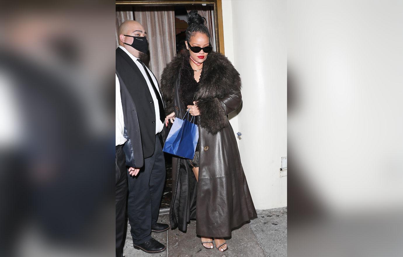 rihanna and adollarap rocky leave drakes party together