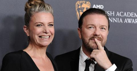 Photo of Jane Fallon and Ricky Gervais.
